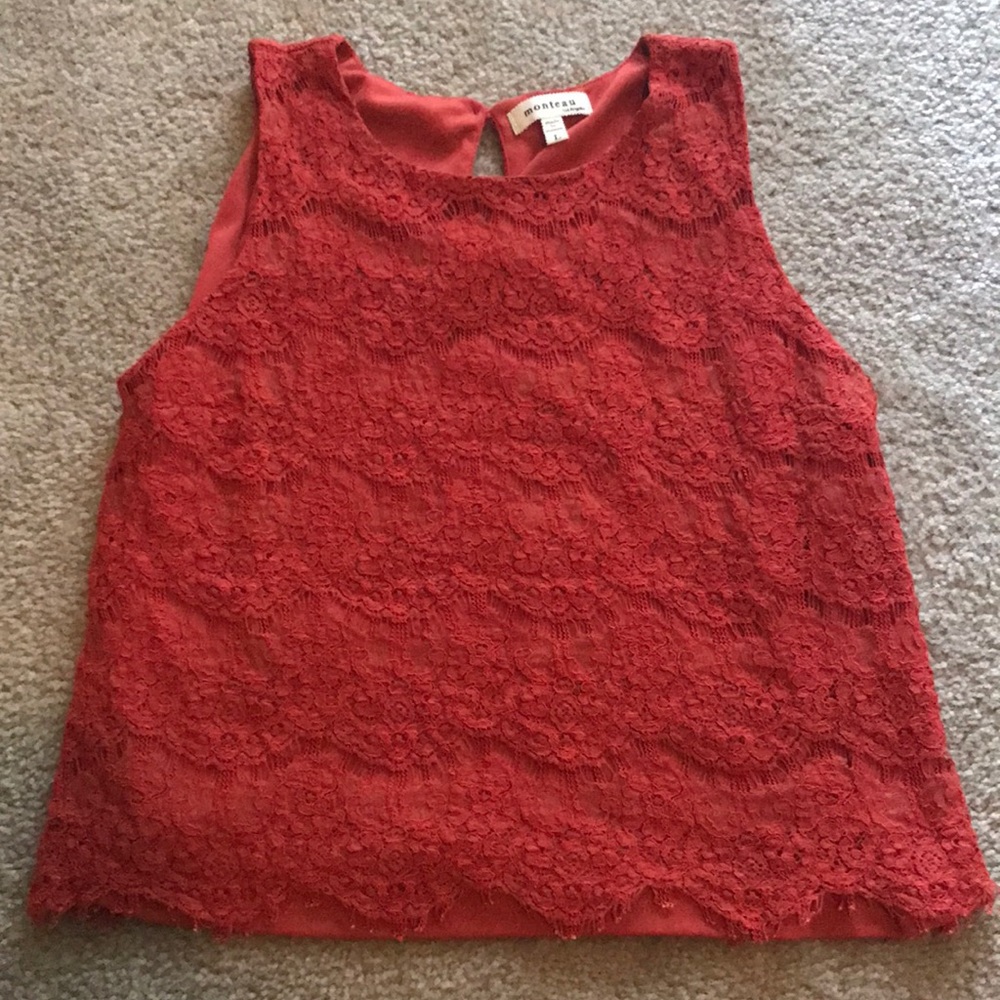 Red Lace Tank Top